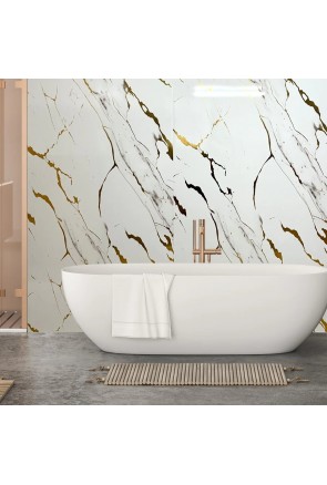 Gold White Marble 1M x 2.4m Wet Wall Bathroom Wall Panel...................
